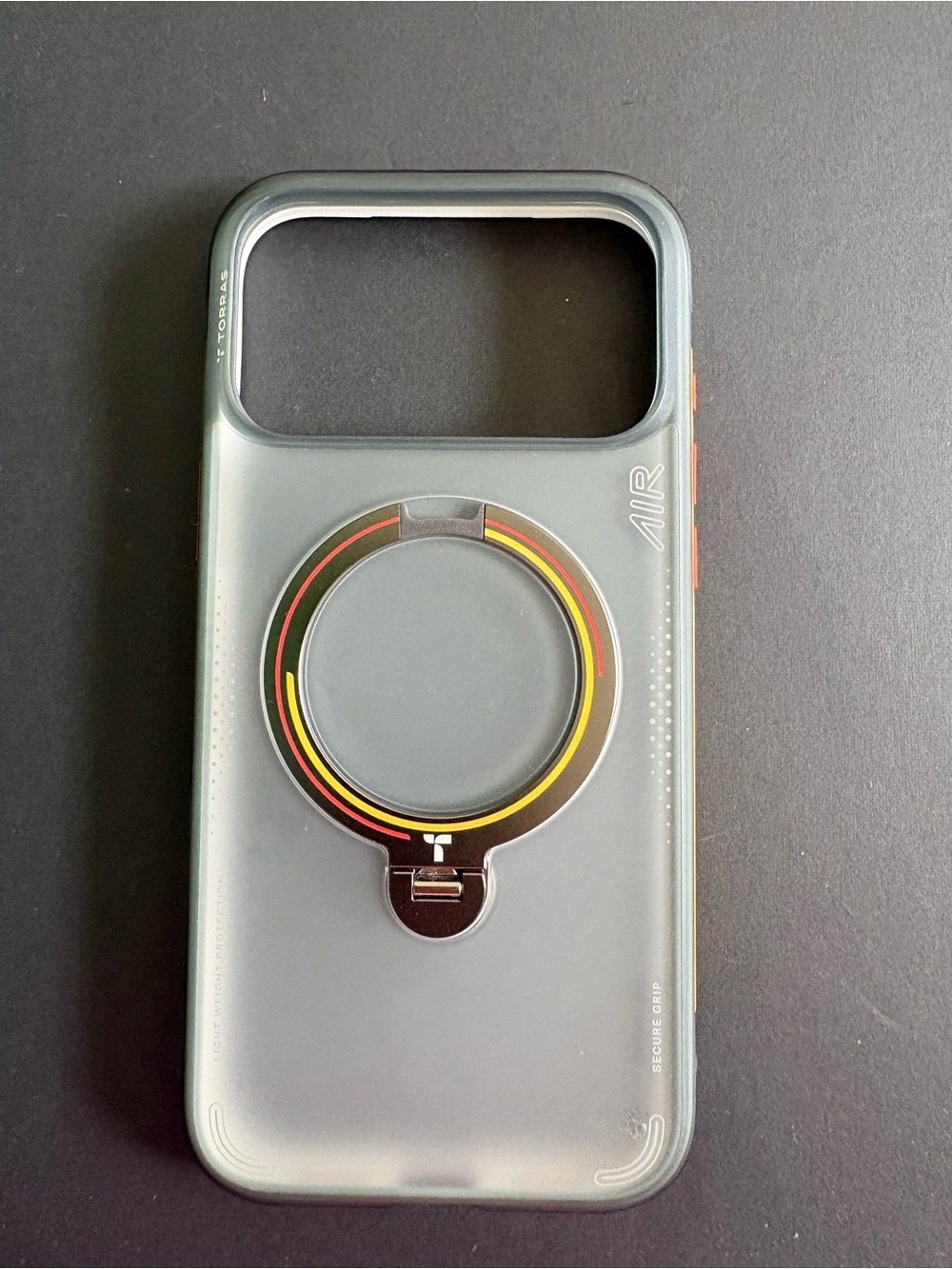 TORRAS AIR Transparent Gray Magnetic IPhone 17 pro max Case with Ring Stand